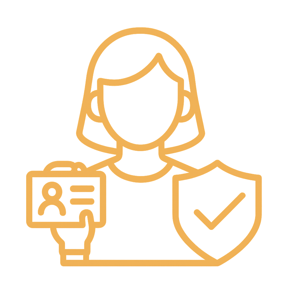 KYC Verification | VoIP, SIP, UCaaS by Volli KYC verification icon representing secure onboarding and know your customer compliance